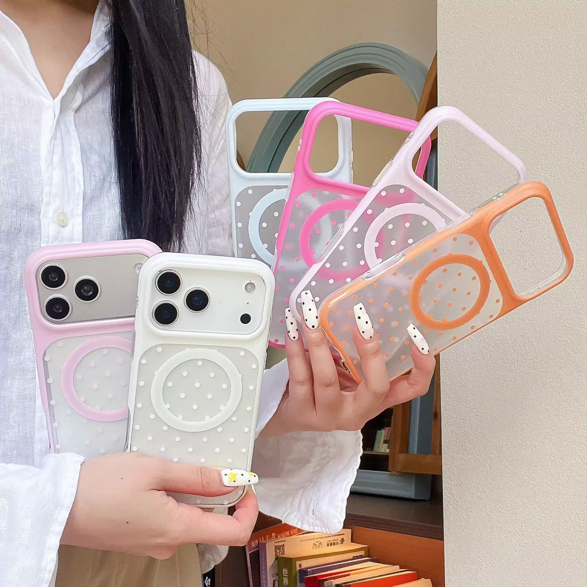 Minimalist Solid Color Matte Polka Dot Magnetic Pre-Order iPhone Case
