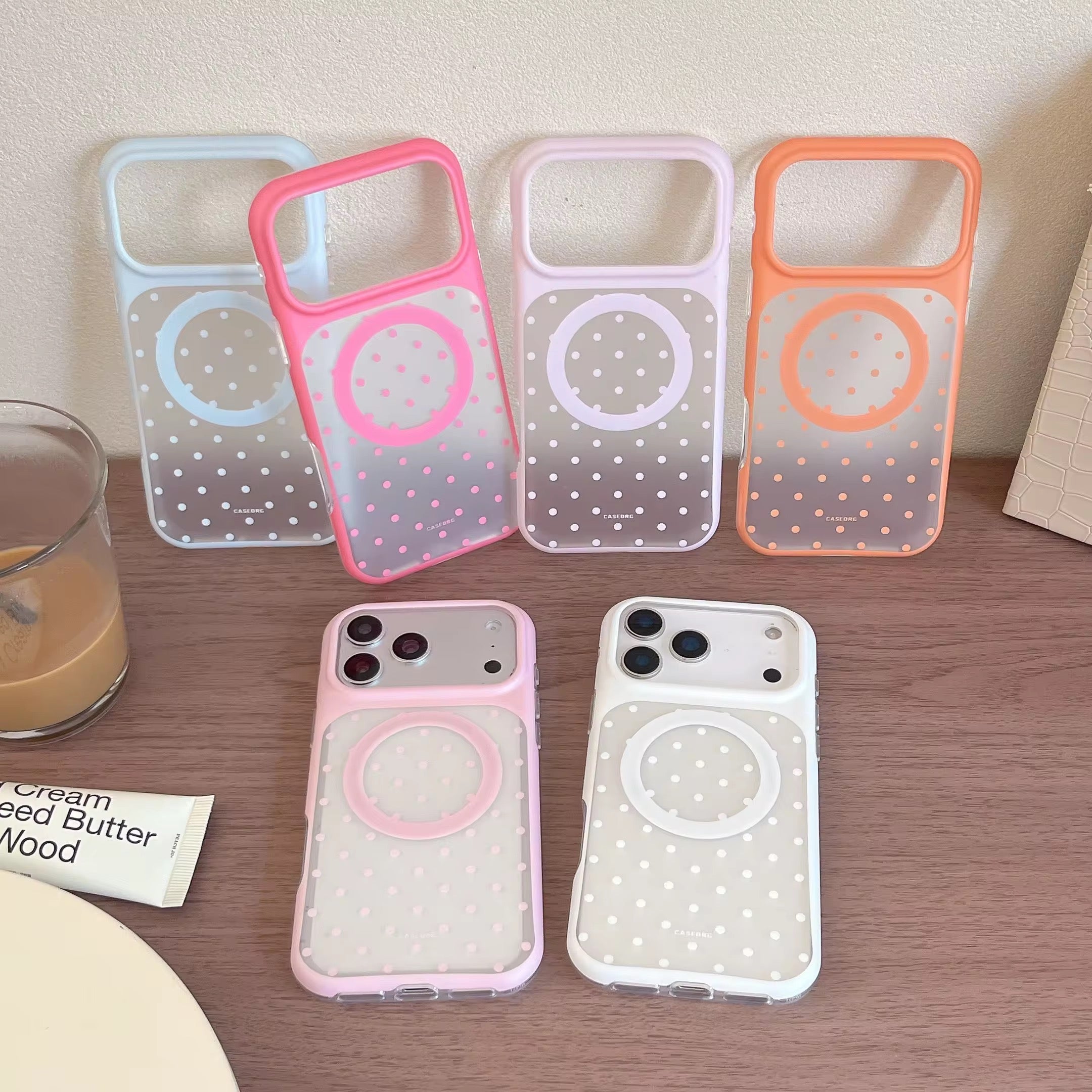 Minimalist Solid Color Matte Polka Dot Magnetic Pre-Order iPhone Case