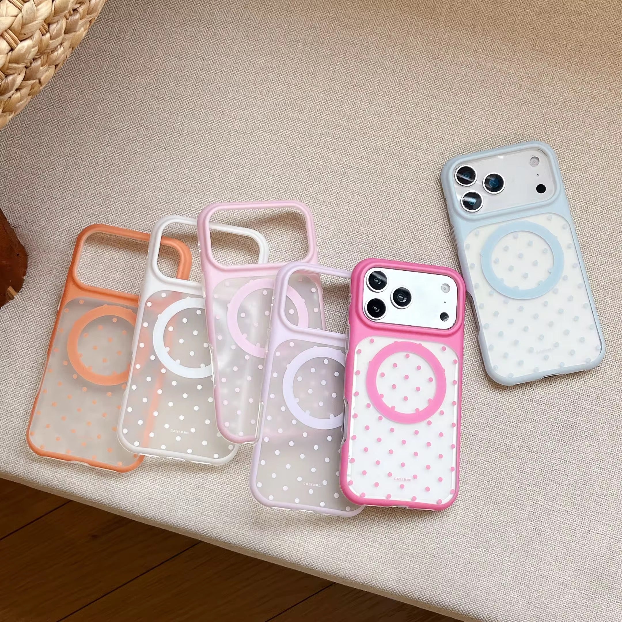 Minimalist Solid Color Matte Polka Dot Magnetic Pre-Order iPhone Case