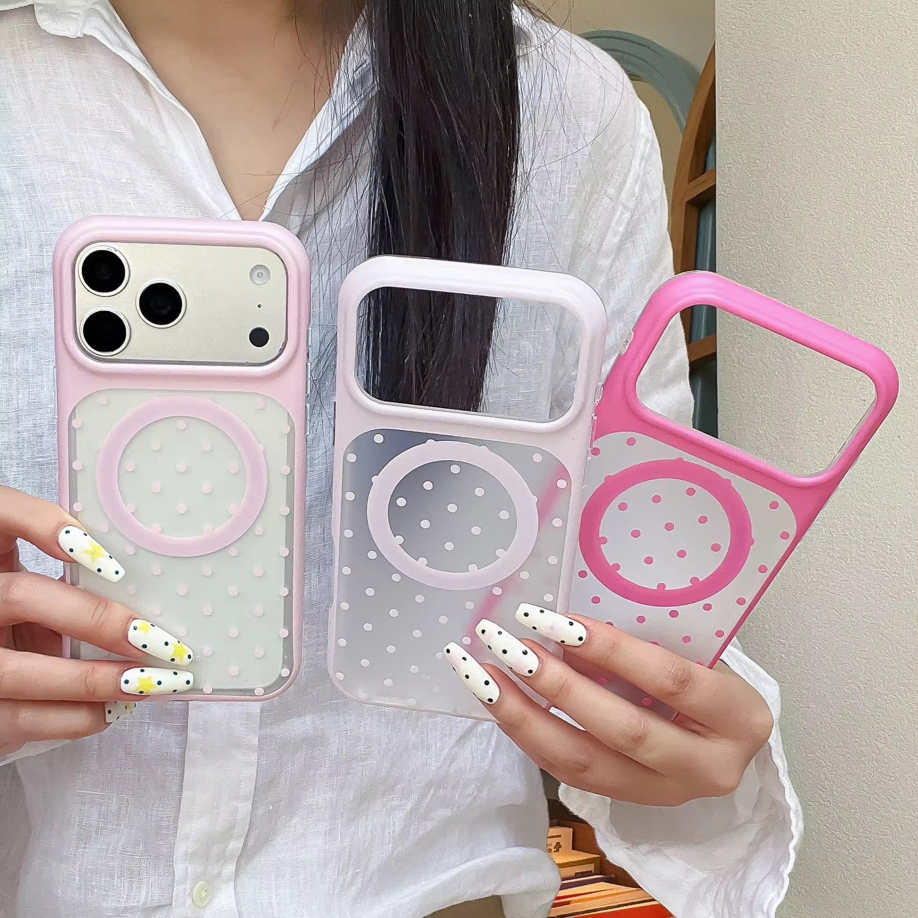 Minimalist Solid Color Matte Polka Dot Magnetic Pre-Order iPhone Case