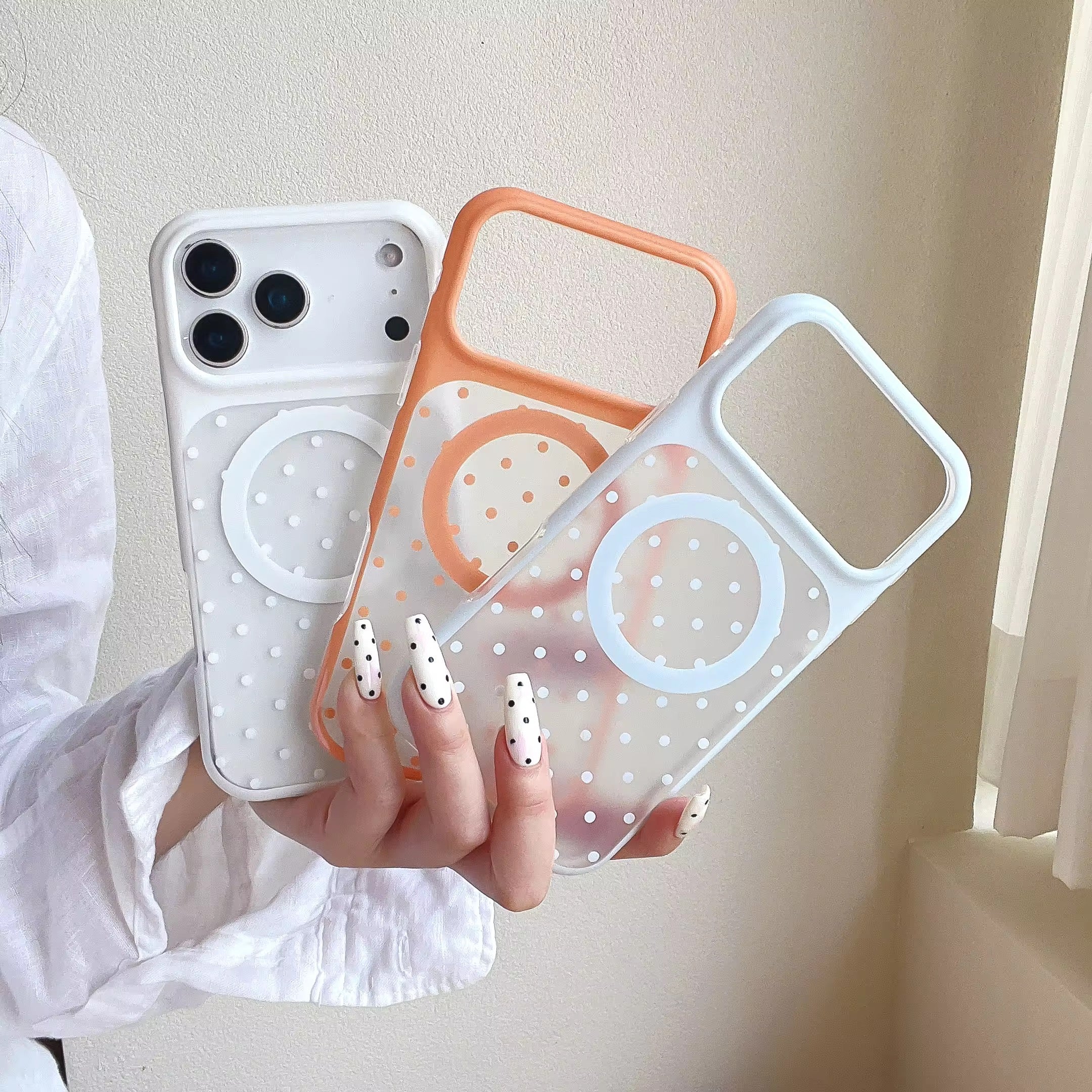 Minimalist Solid Color Matte Polka Dot Magnetic Pre-Order iPhone Case