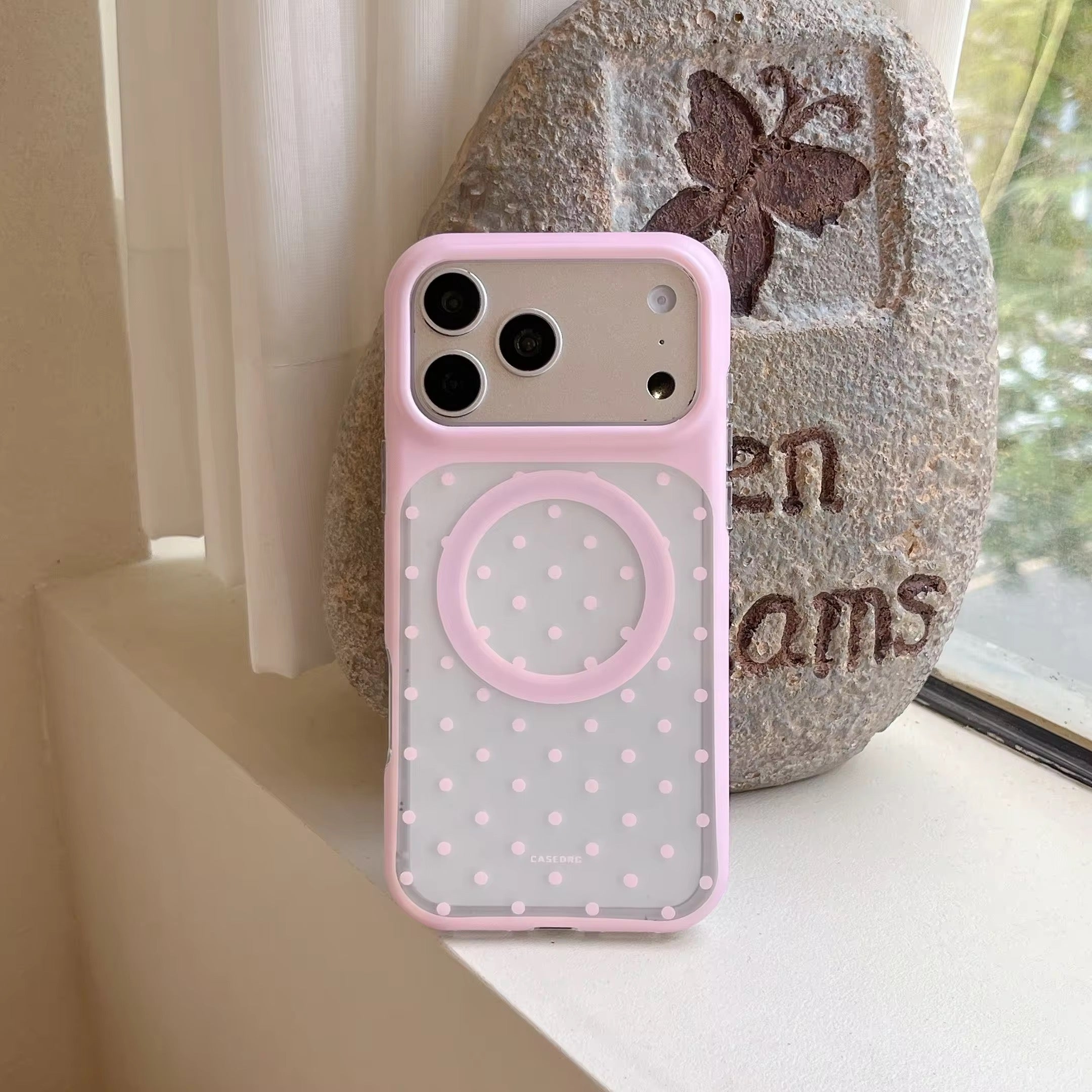 Minimalist Solid Color Matte Polka Dot Magnetic Pre-Order iPhone Case