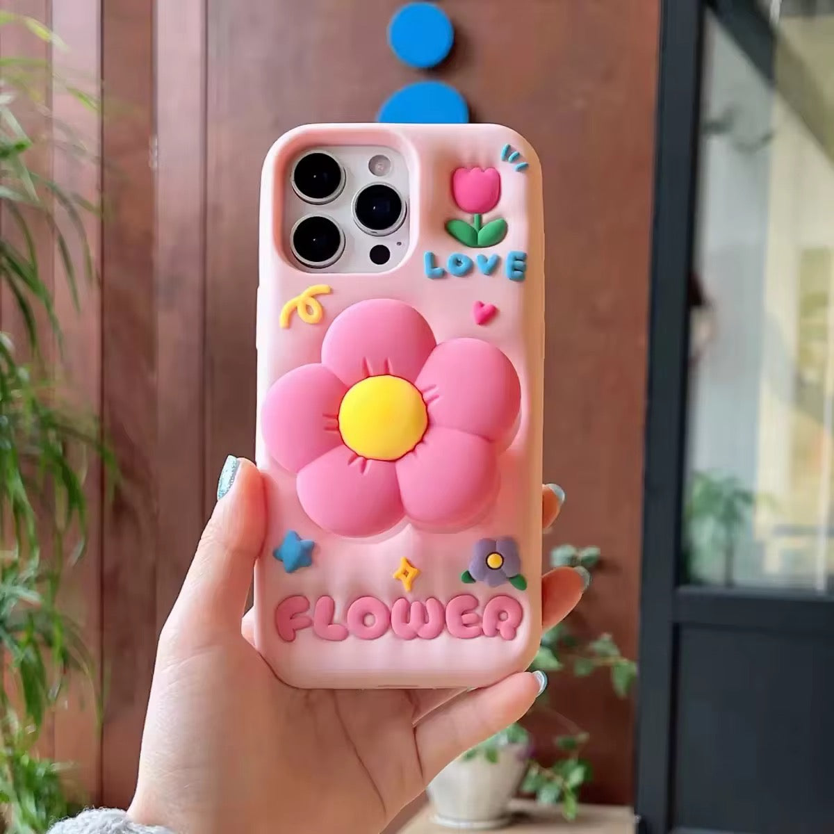 3D iPhone Samsung Flower Phone Holder Pre-Order Rubber Silicone Case