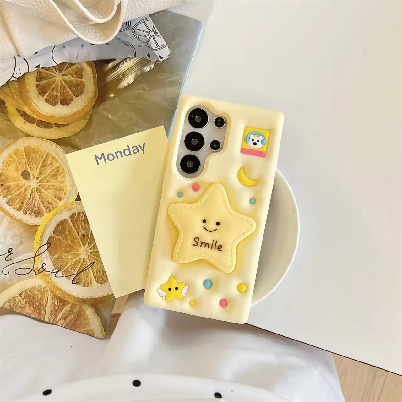 3D iPhone Samsung Kawaii Star Phone Holder Puppy Dog  Pre-Order Rubber Silicone Case