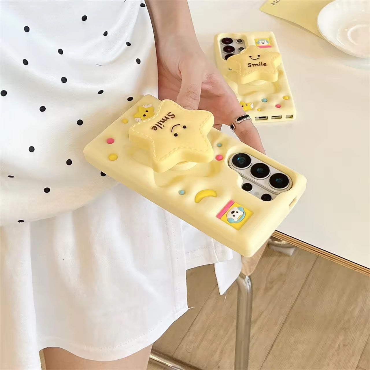 3D iPhone Samsung Kawaii Star Phone Holder Puppy Dog  Pre-Order Rubber Silicone Case