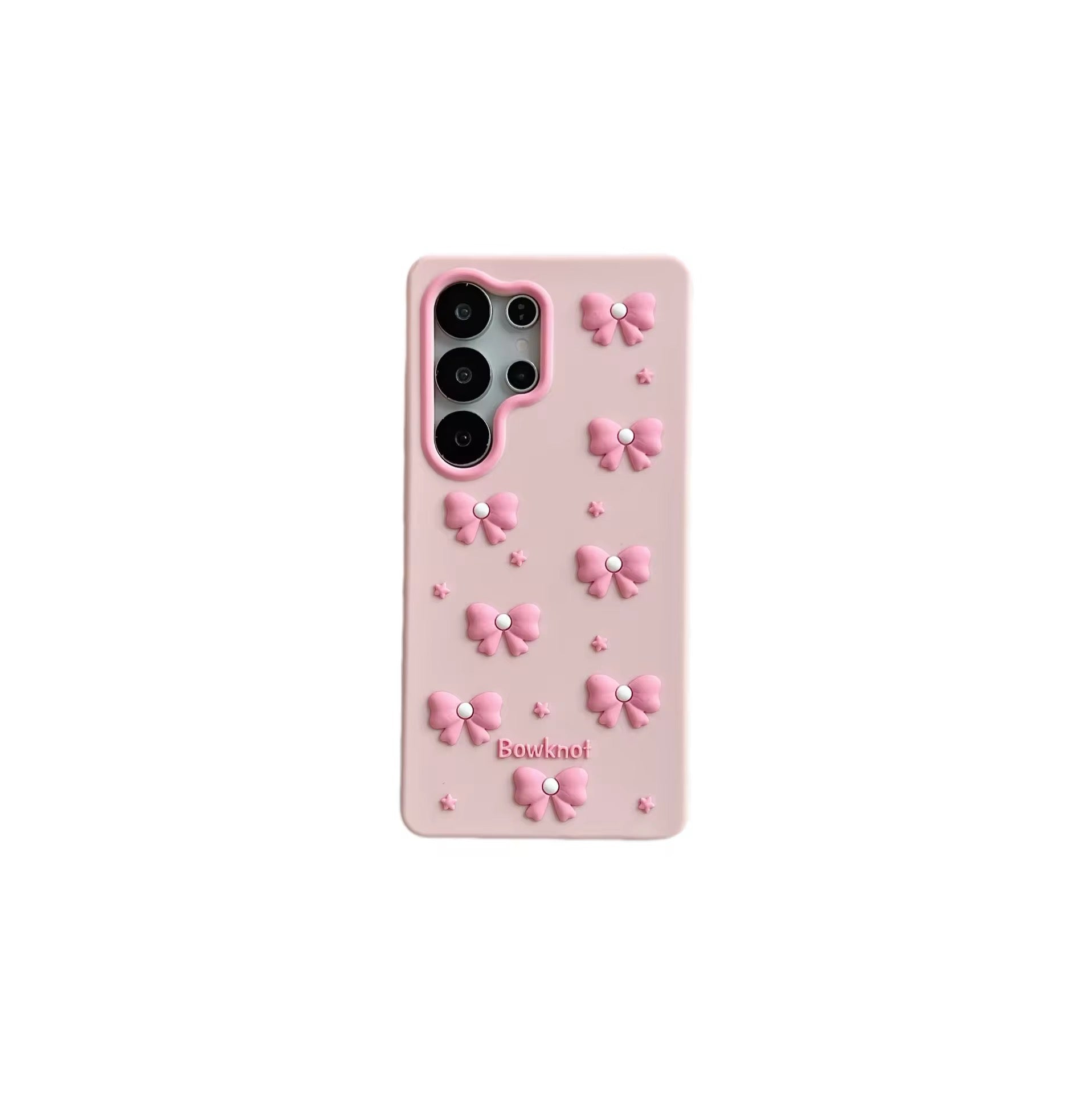 3D iPhone Samsung Redmi Pink Kawaii Pearl Bow Pre-Order Phone Holder Stand Rubber Silicone Case