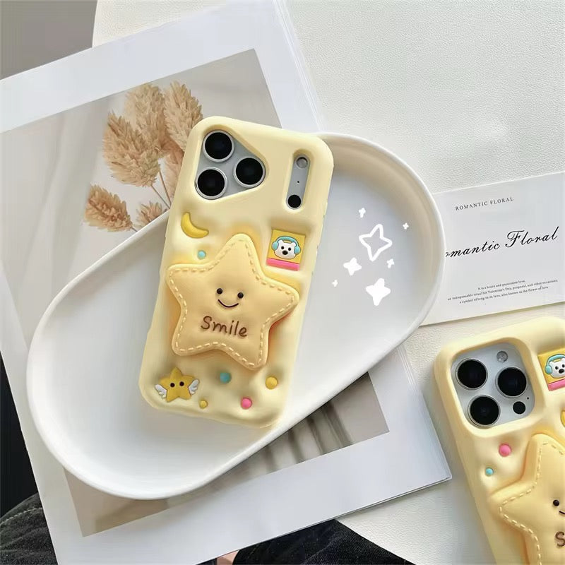 3D iPhone Samsung Kawaii Star Phone Holder Puppy Dog  Pre-Order Rubber Silicone Case