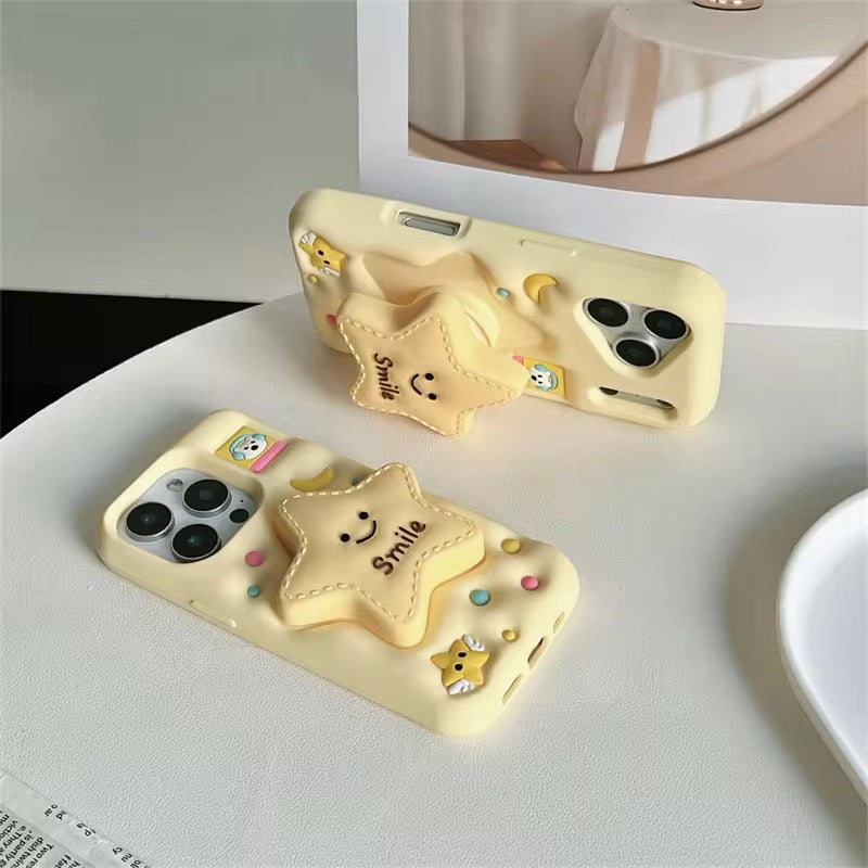 3D iPhone Samsung Kawaii Star Phone Holder Puppy Dog  Pre-Order Rubber Silicone Case