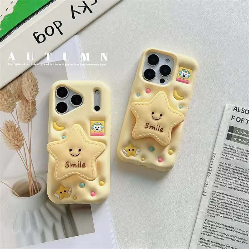3D iPhone Samsung Kawaii Star Phone Holder Puppy Dog  Pre-Order Rubber Silicone Case