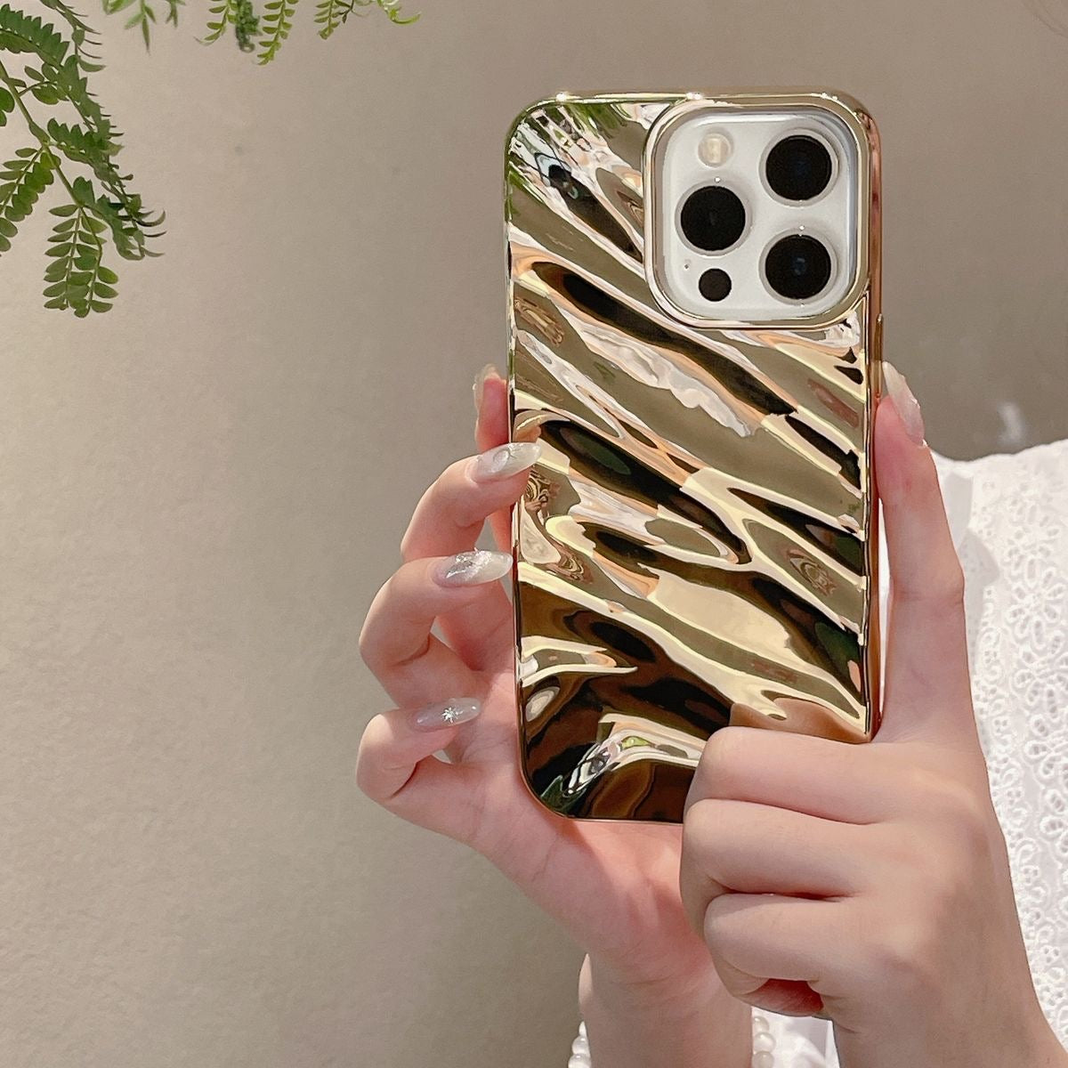 New Golden Winkle 3D Glossy Textured iPhone Ripple Soft Silicone Case