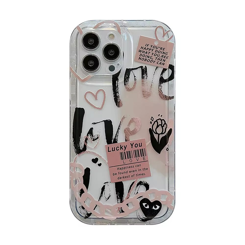 Love Lucky You Bumper Border iPhone Soft Transparent Case