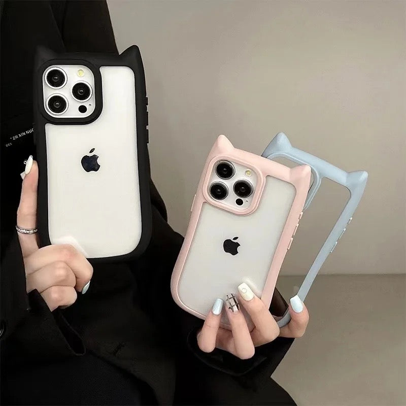 Cute Candy Cat Bumper Transparent iPhone Soft Silicone Case