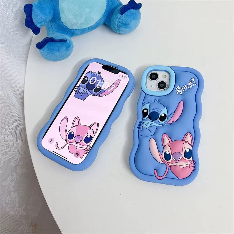 3D Samsung Stitch Pink Blue Pre-Order Rubber Silicone Case
