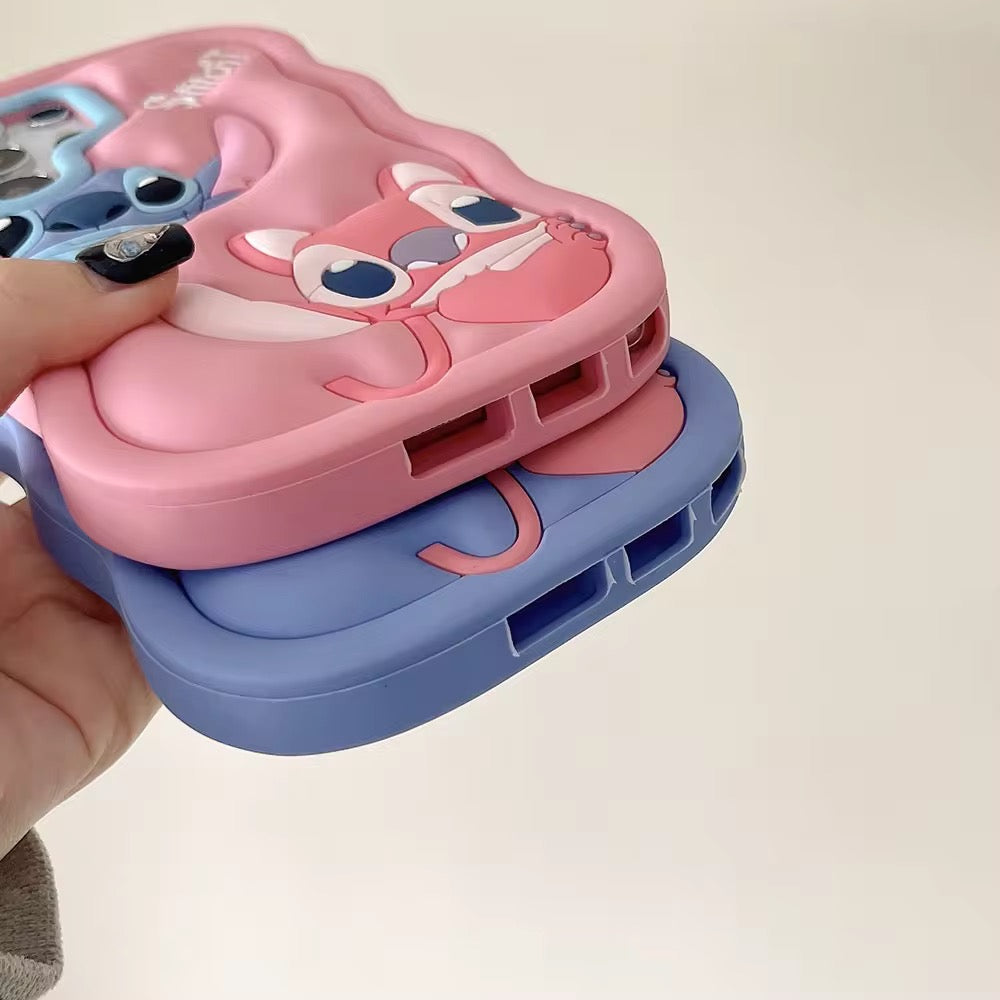 3D Samsung Stitch Pink Blue Pre-Order Rubber Silicone Case