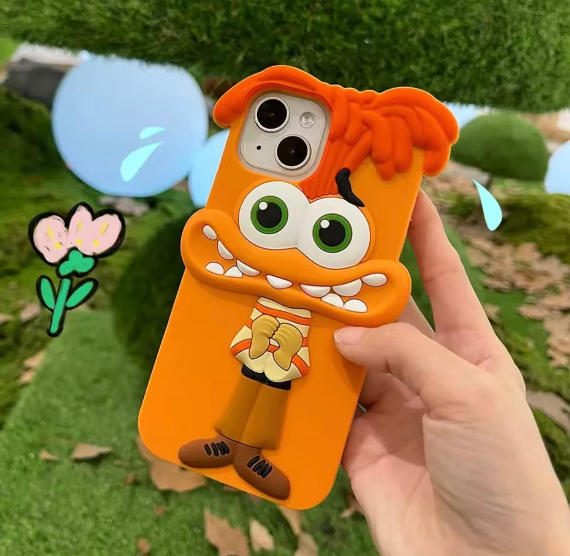 3D iPhone Inside Out Character Anxiety Pre-Order Rubber Silicone Case