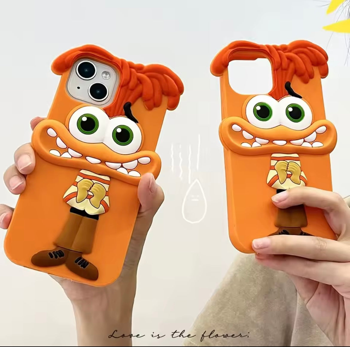 3D iPhone Inside Out Character Anxiety Pre-Order Rubber Silicone Case