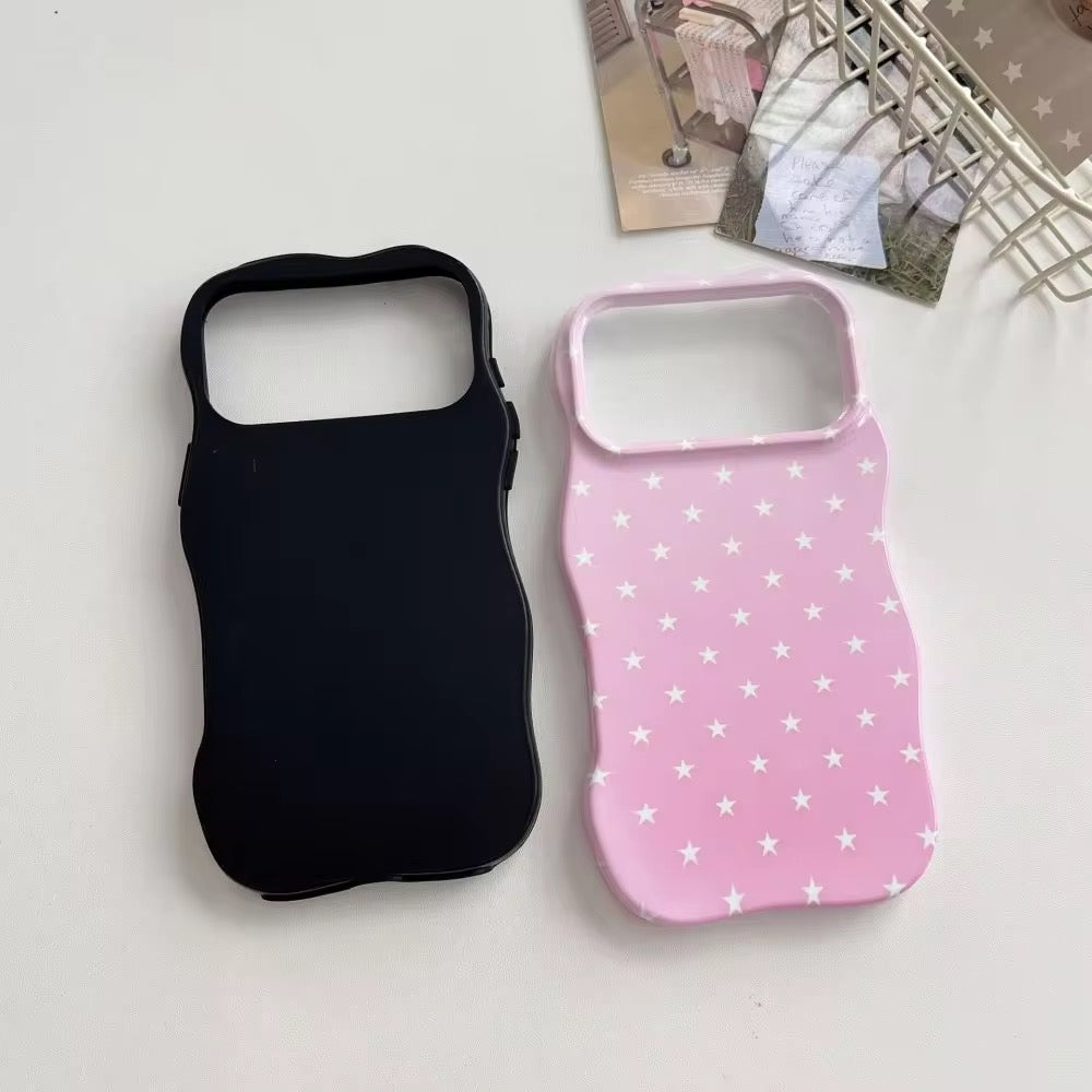 Wavy Bumper Cute White Stars Pre-Order iPhone Protection Silicone Case
