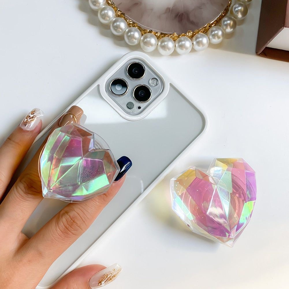 Heart Crystal Gripper Phone Holder Bracket