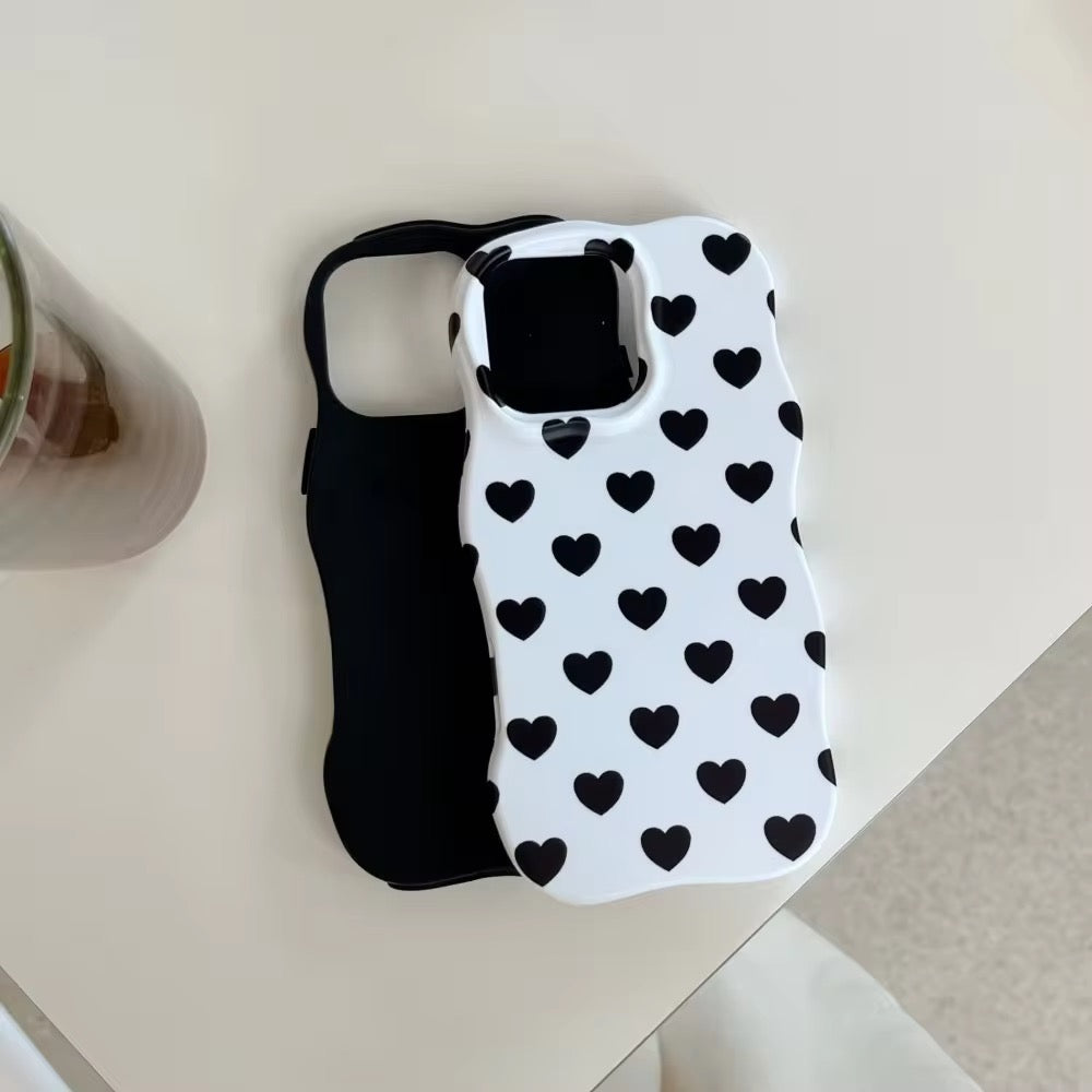 Wavy Bumper Cute Hearts Pre-Order iPhone Protection Silicone Case