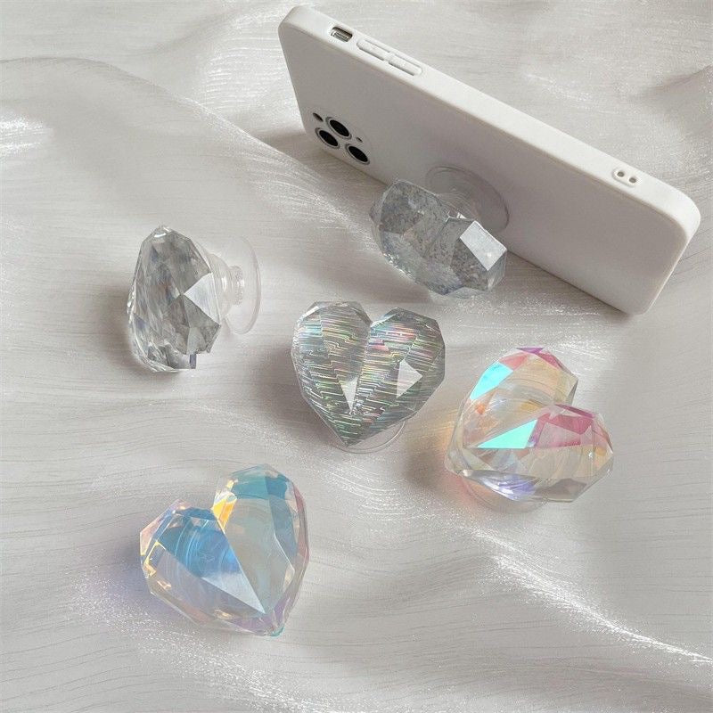 Heart Crystal Gripper Phone Holder Bracket