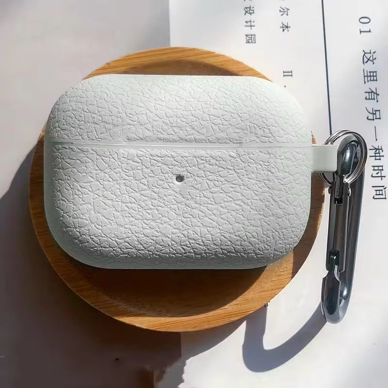 Cute Textured Silicone Airpod With Holder Case