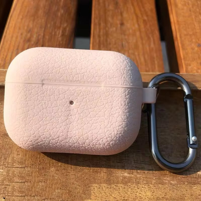 Cute Textured Silicone Airpod With Holder Case