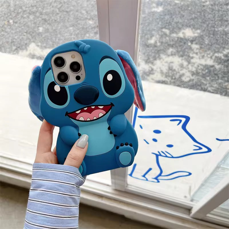 3D Stitch Plus Ears Kawaii Trending Shockproof Rubber Silicone iPhone Case