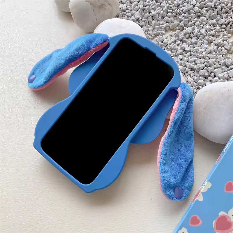 3D Stitch Plus Ears Kawaii Trending Shockproof Rubber Silicone iPhone Case