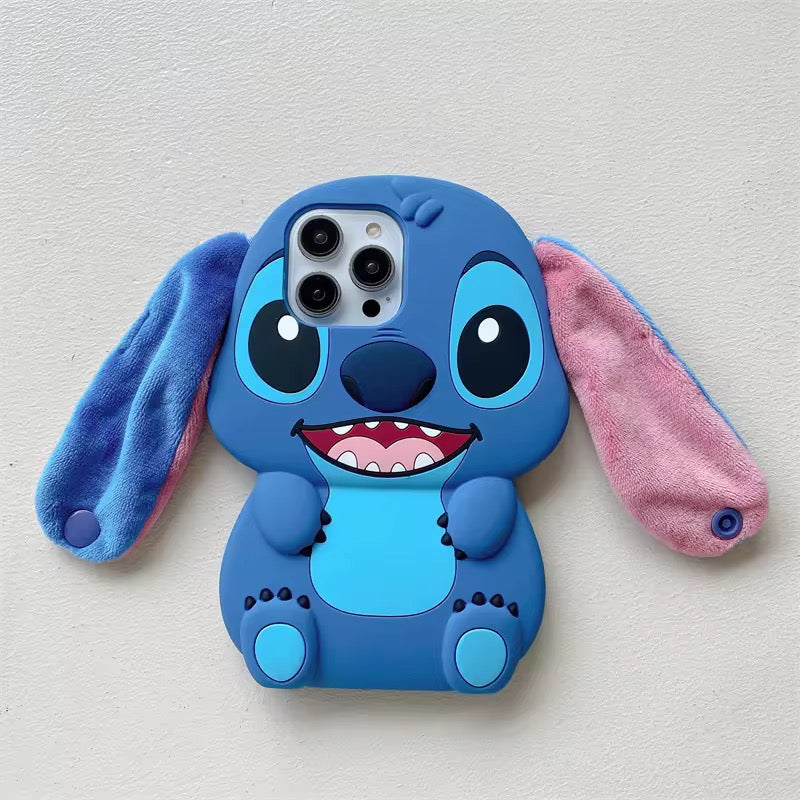 3D Stitch Plus Ears Kawaii Trending Shockproof Rubber Silicone iPhone Case