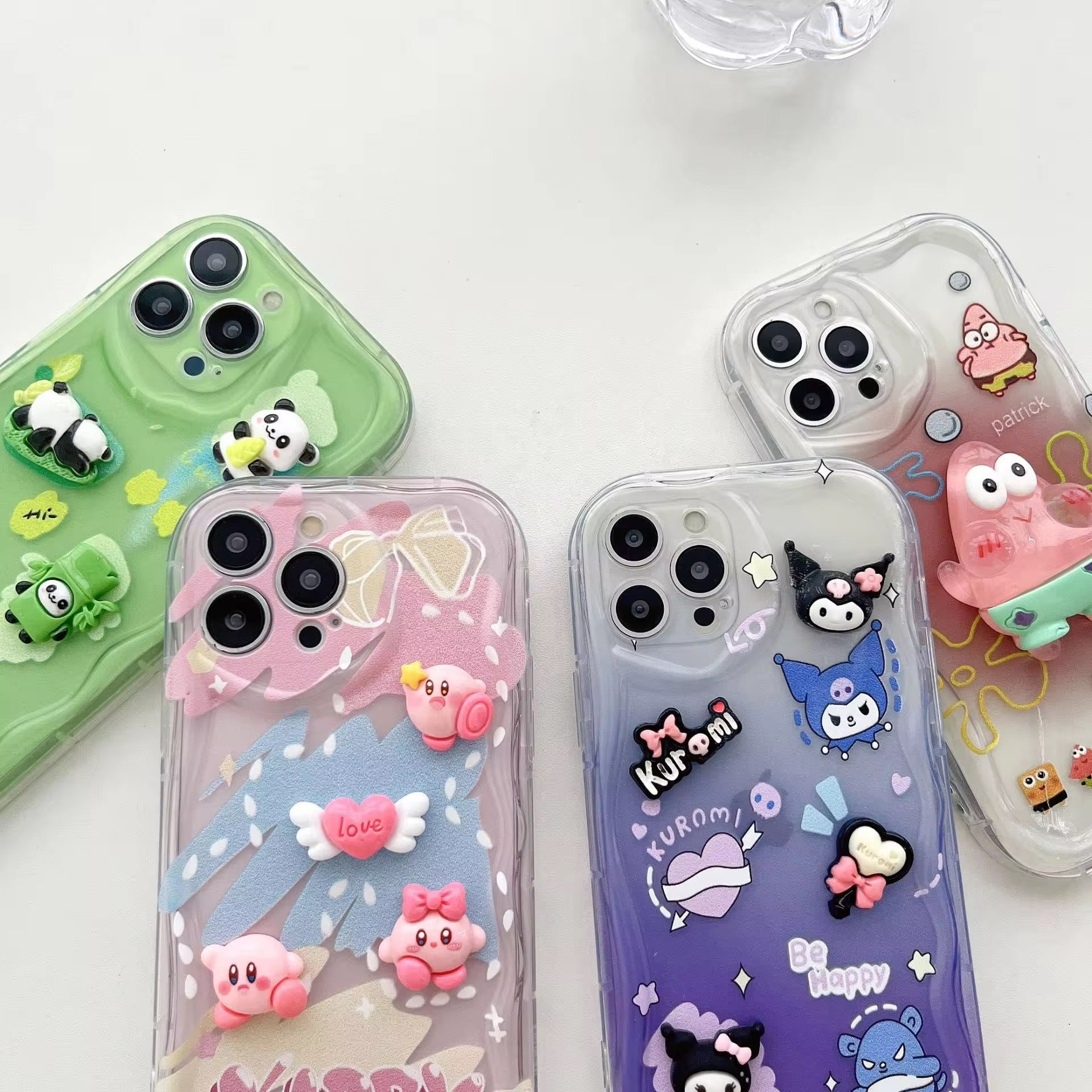 3D Spongebob Kuromi Cartoon Shaded Soft iPhone Case