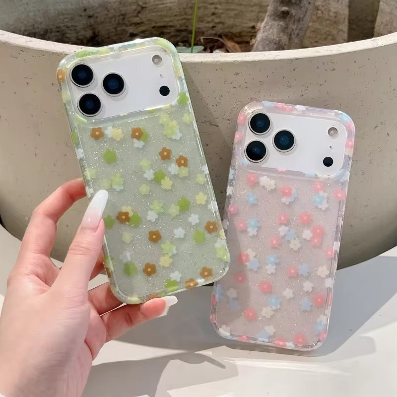 Spring Floral Glitter iPhone Pre-Order Silicone Case