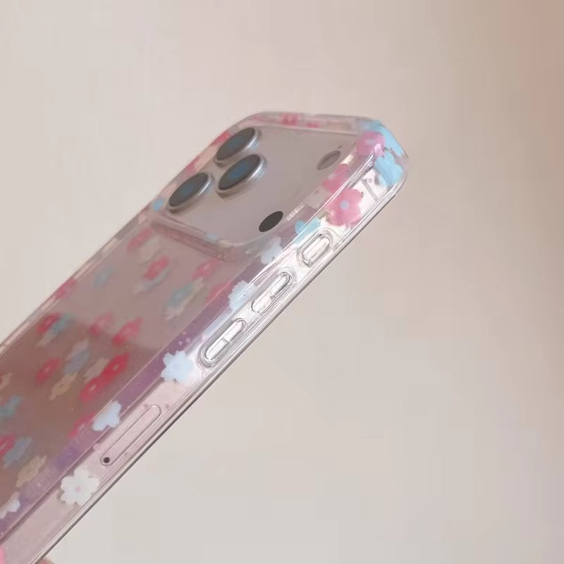 Spring Floral Glitter iPhone Pre-Order Silicone Case