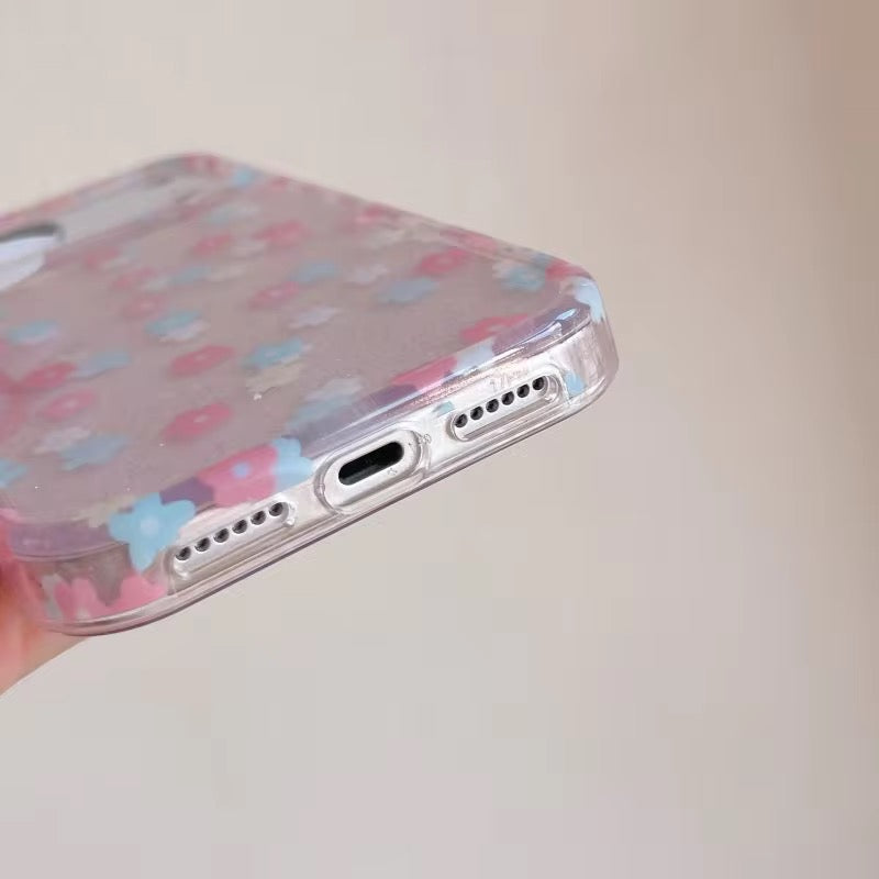 Spring Floral Glitter iPhone Pre-Order Silicone Case