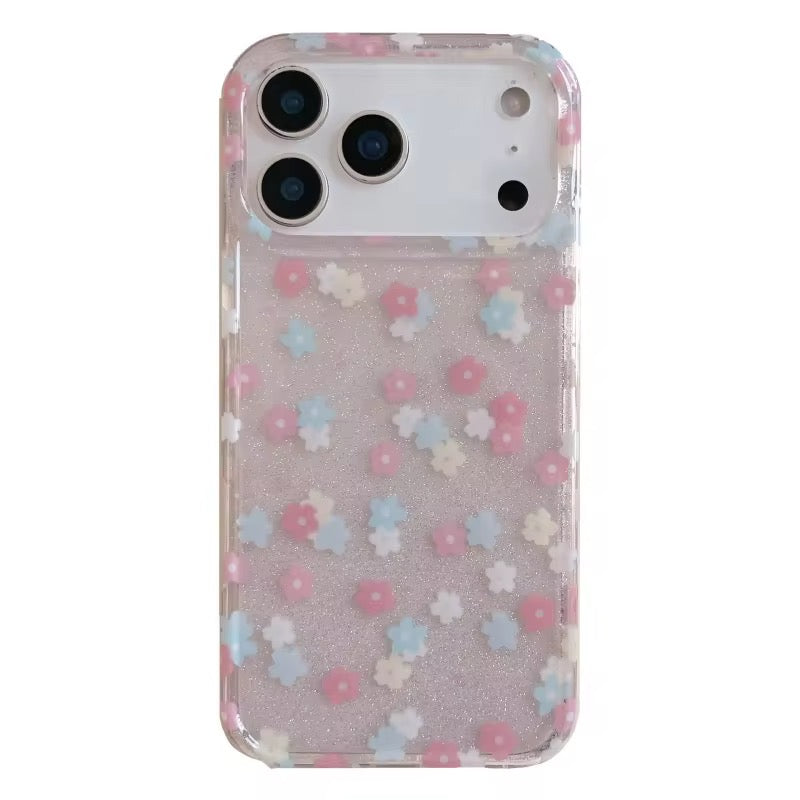 Spring Floral Glitter iPhone Pre-Order Silicone Case