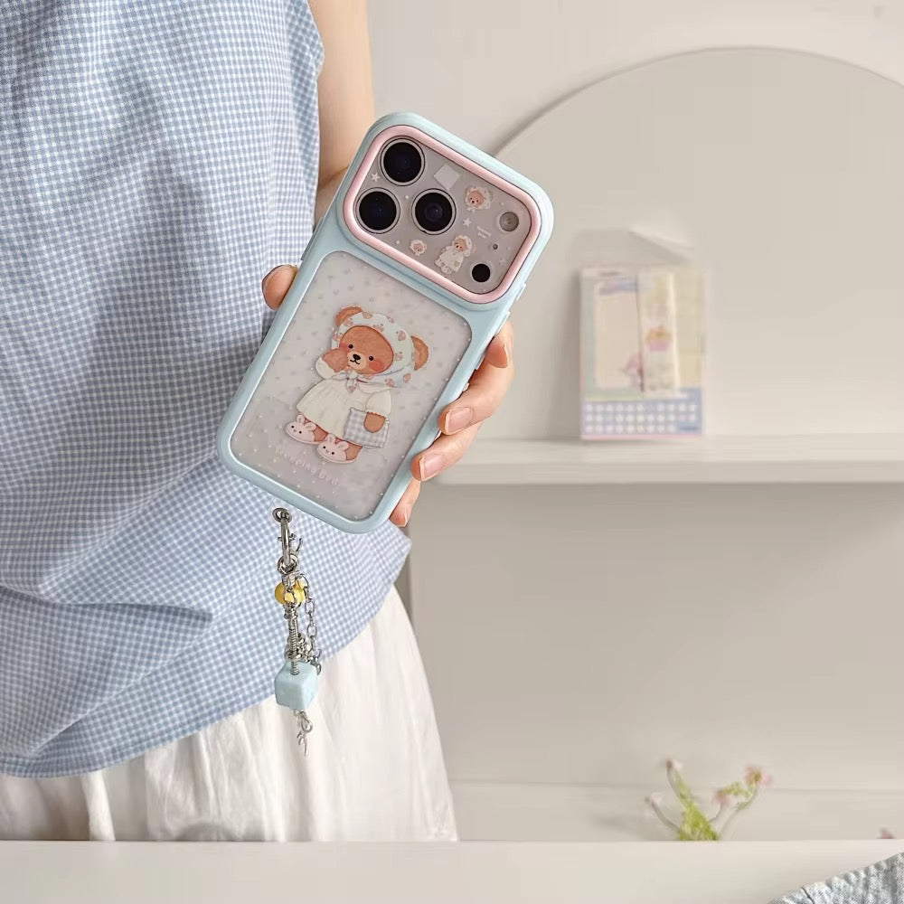 Korean Cute Bear Window iPhone Pre-Order Transparent Case Without Chain