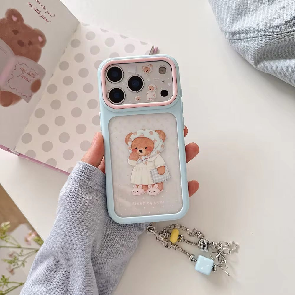 Korean Cute Bear Window iPhone Pre-Order Transparent Case Without Chain