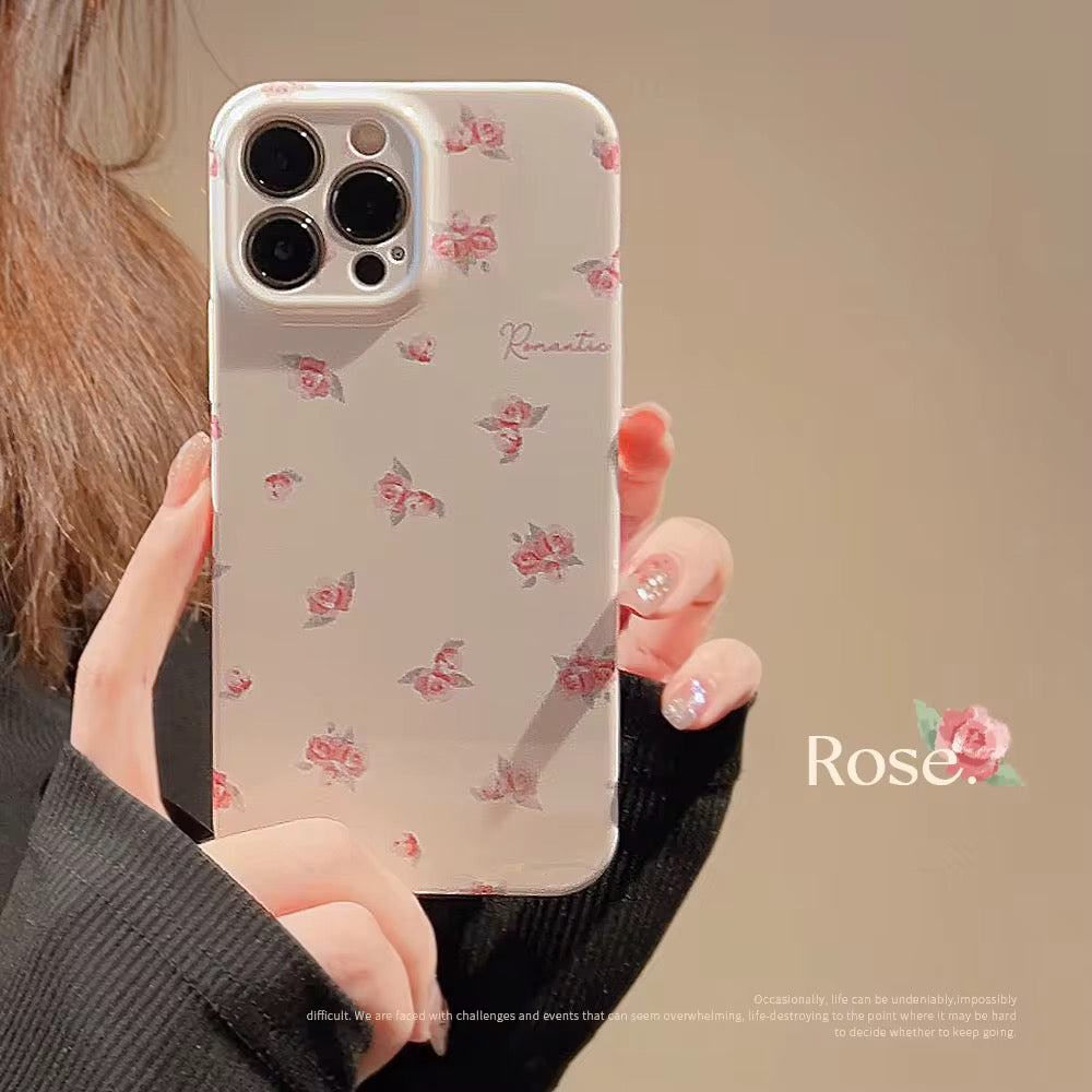 Cute Small Pink Floral Flowers Protective White iPhone Case