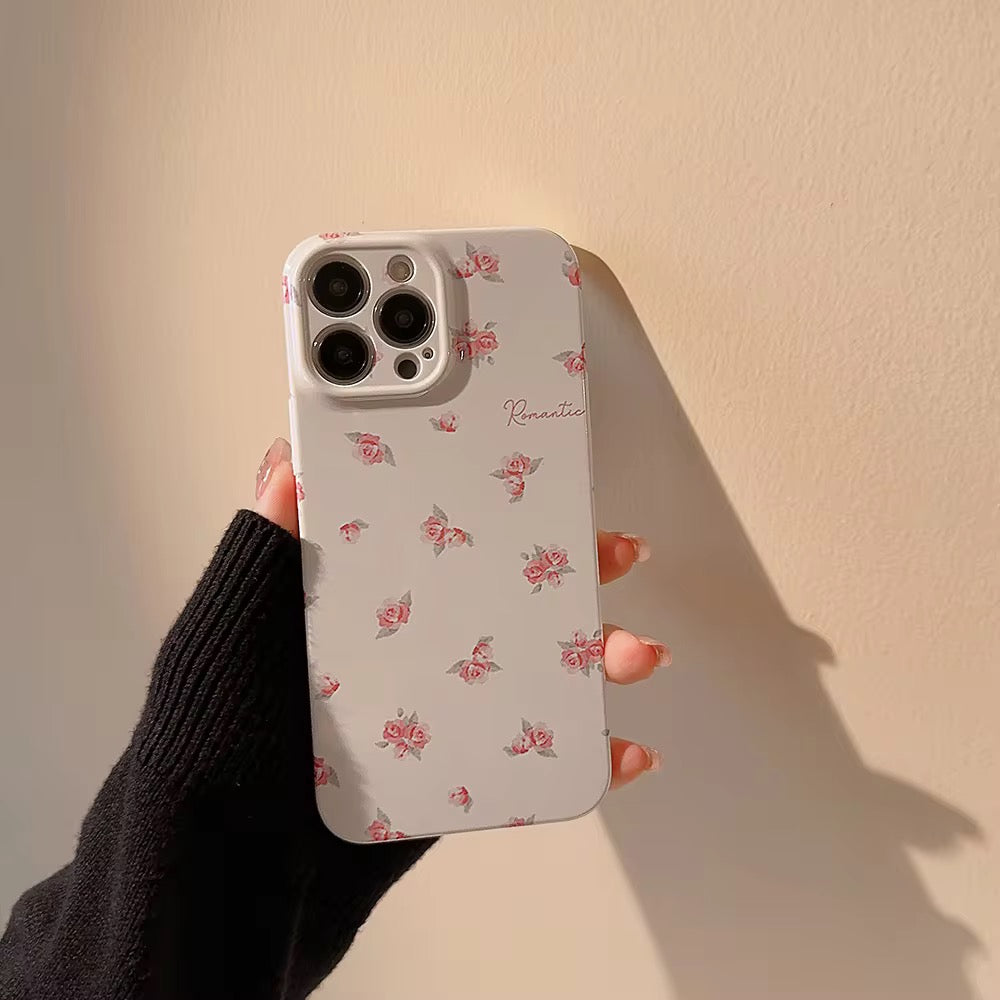 Cute Small Pink Floral Flowers Protective White iPhone Case