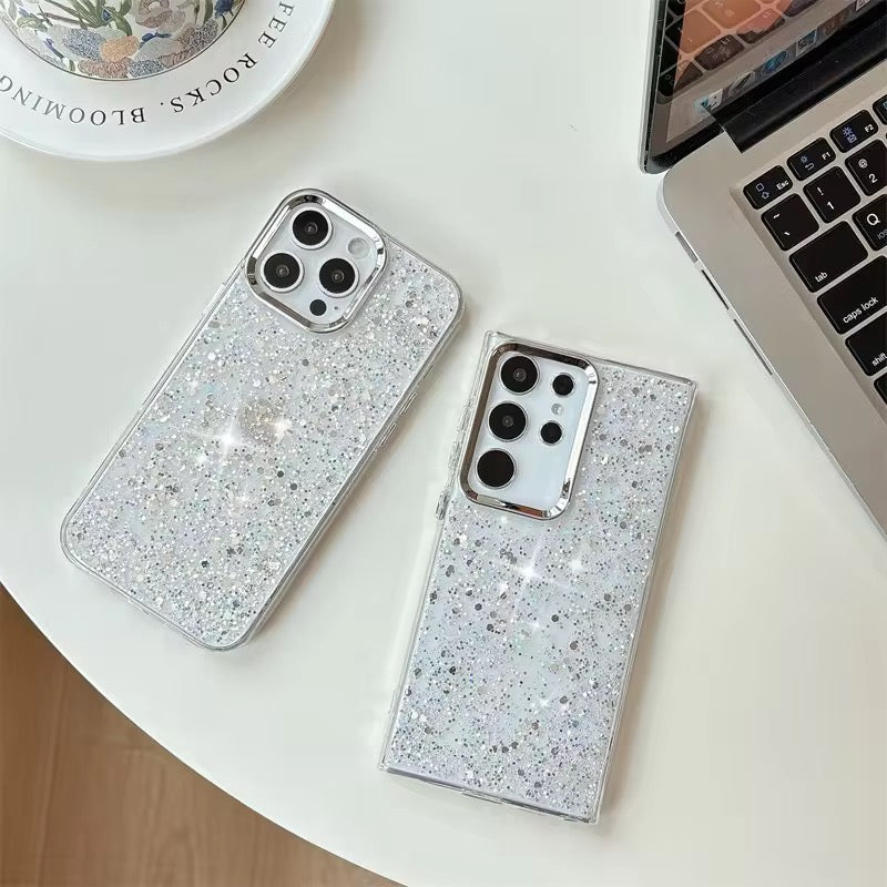 Samsung Glitter Pre-Order Soft Silicone Silver Bumper Case
