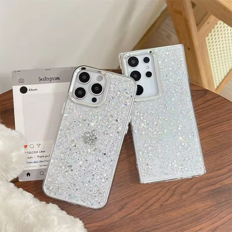 Samsung Glitter Pre-Order Soft Silicone Silver Bumper Case
