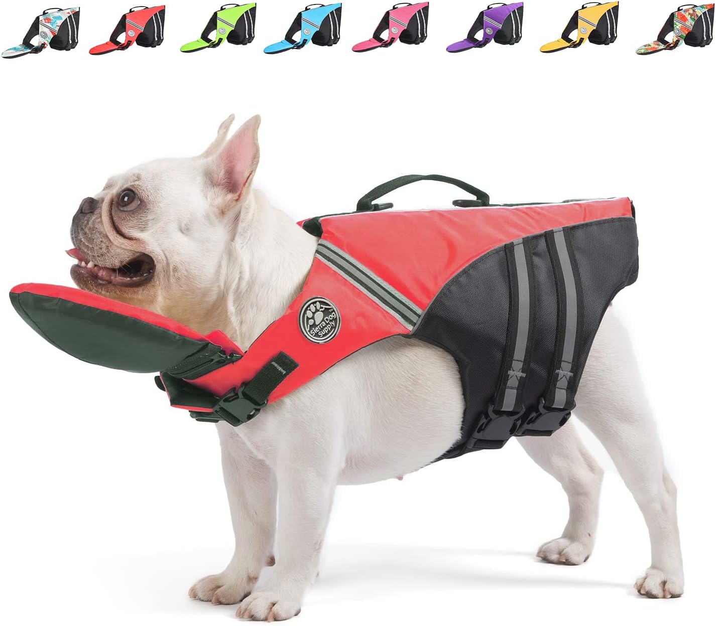 Pet Dog Swimming Life Jacket Chin Rest Reflective Pre-Order Safety Vest with Rescue Handle