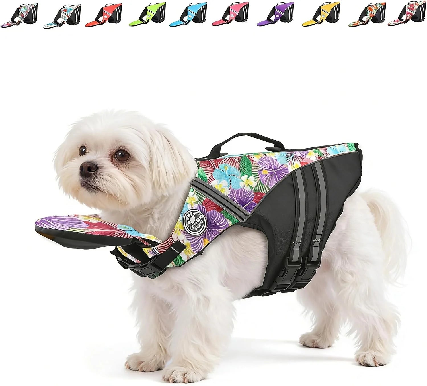 Pet Dog Swimming Life Jacket Chin Rest Reflective Pre-Order Safety Vest with Rescue Handle