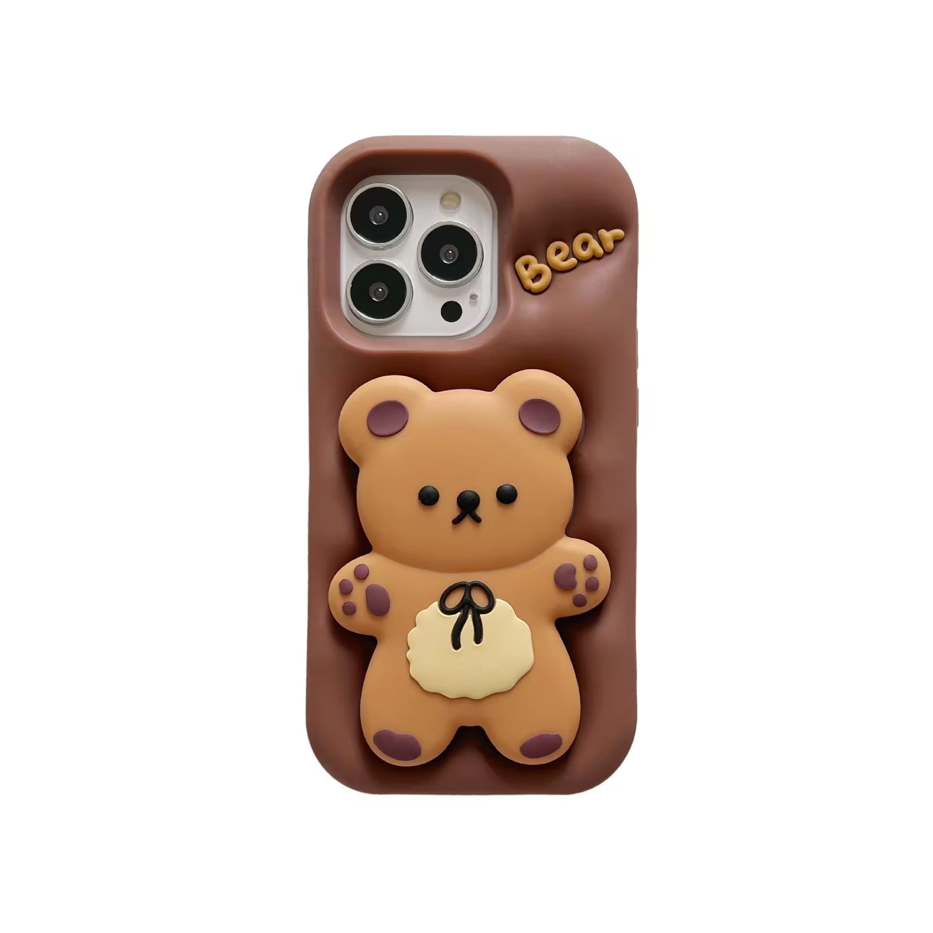 3D Redmi iPhone Samsung Brown Big Teddy Bear Pre-Order Phone Holder Stand Rubber Silicone Case