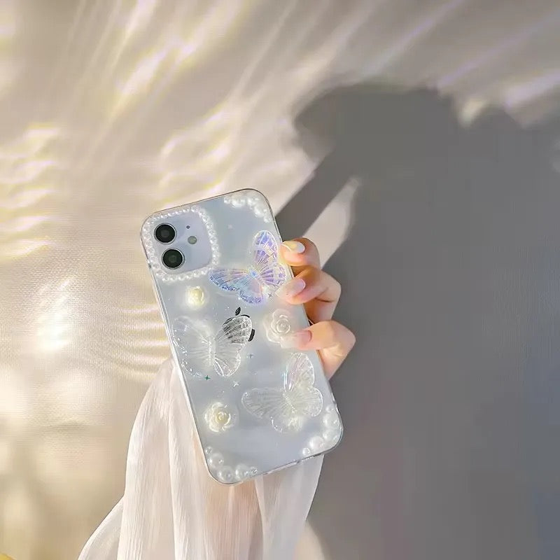 3D Crystal Butterfly Clear Transparent iPhone Case