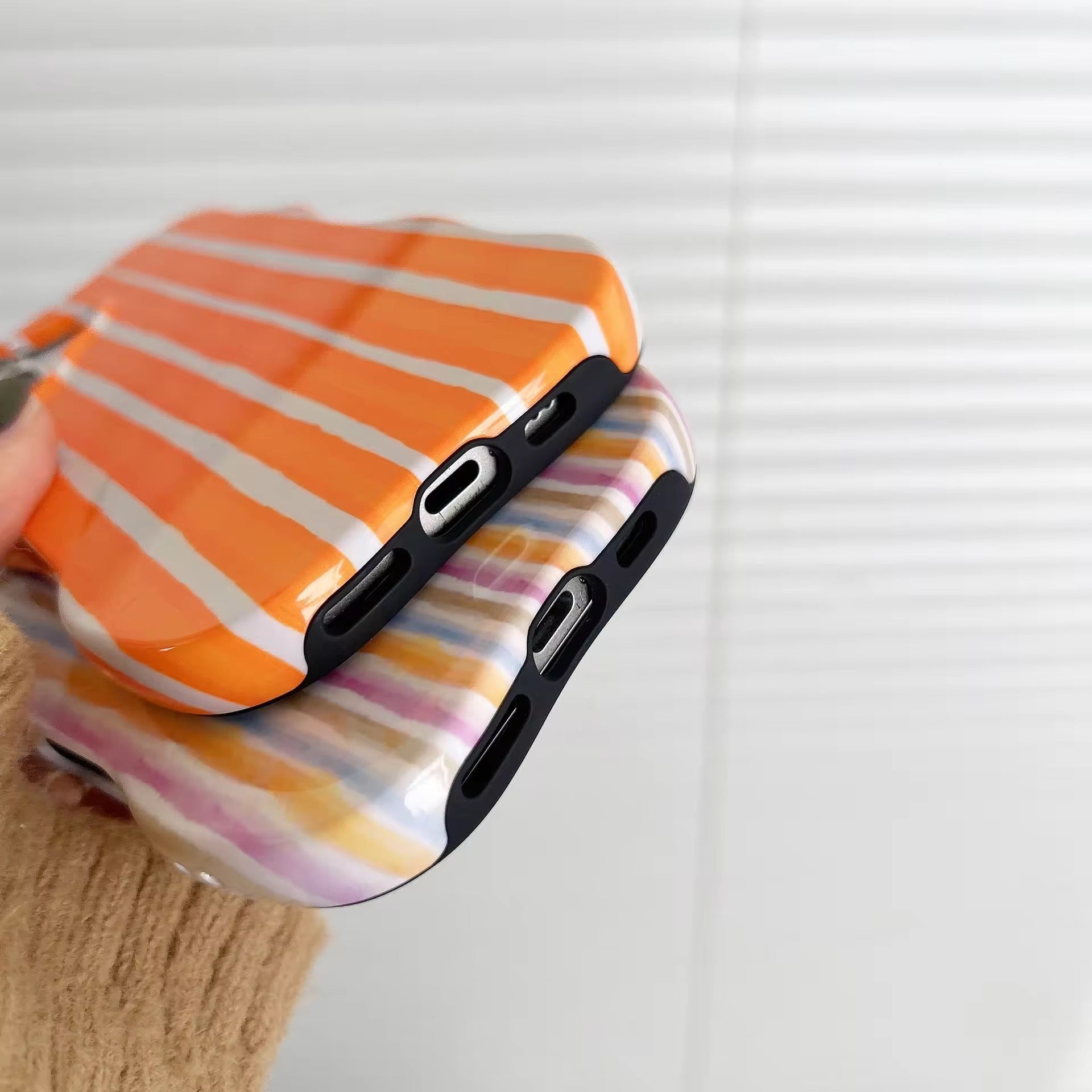 Wavy Bumper Stripes Glossy Silicone iPhone  Case