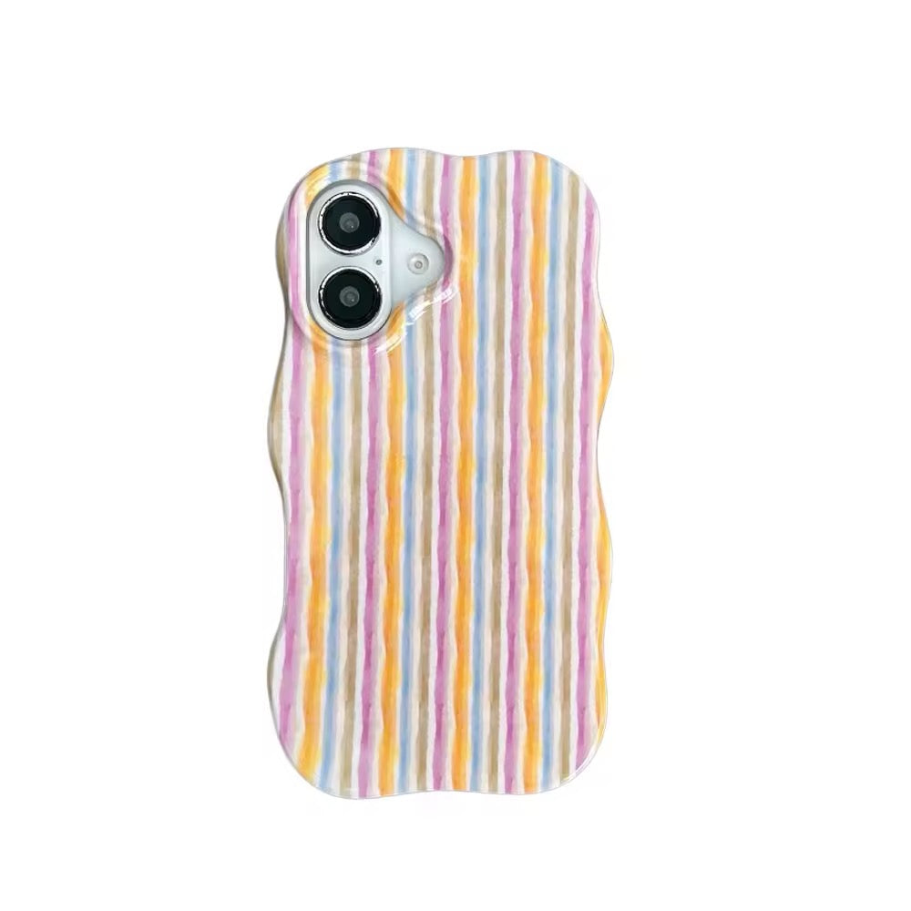 Wavy Bumper Stripes Glossy Silicone iPhone  Case