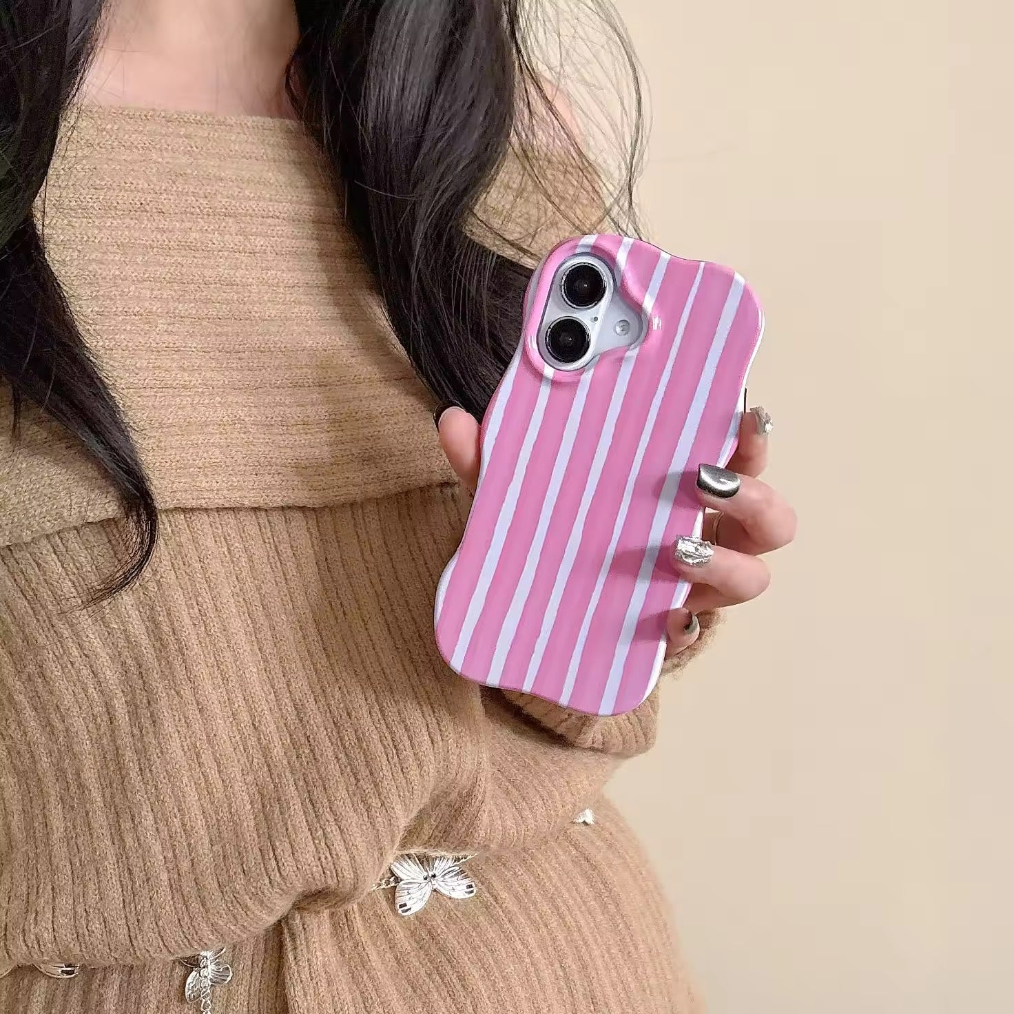 Wavy Bumper Stripes Glossy Silicone iPhone  Case