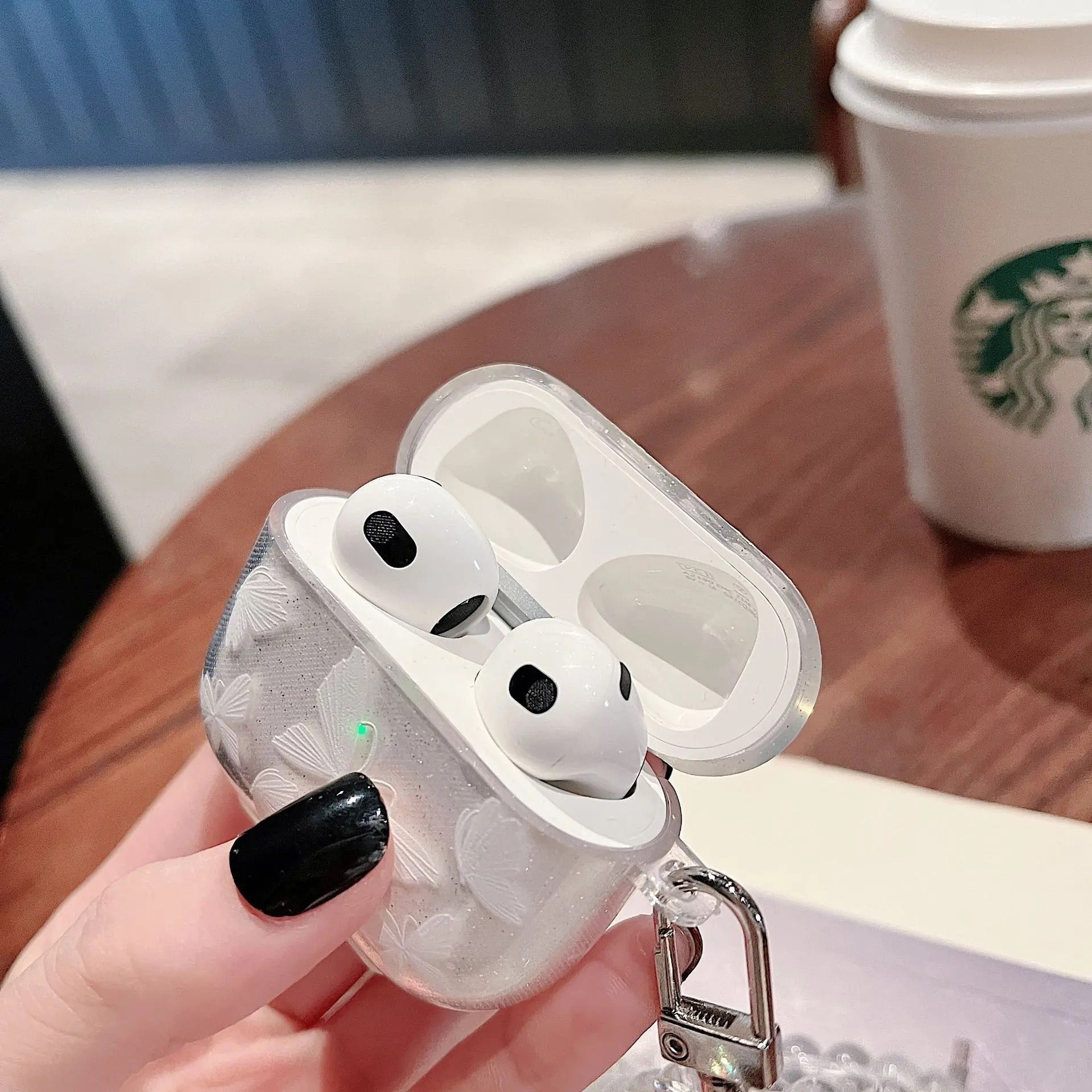 White Butterfly Bracelet Transparent Airpod Case