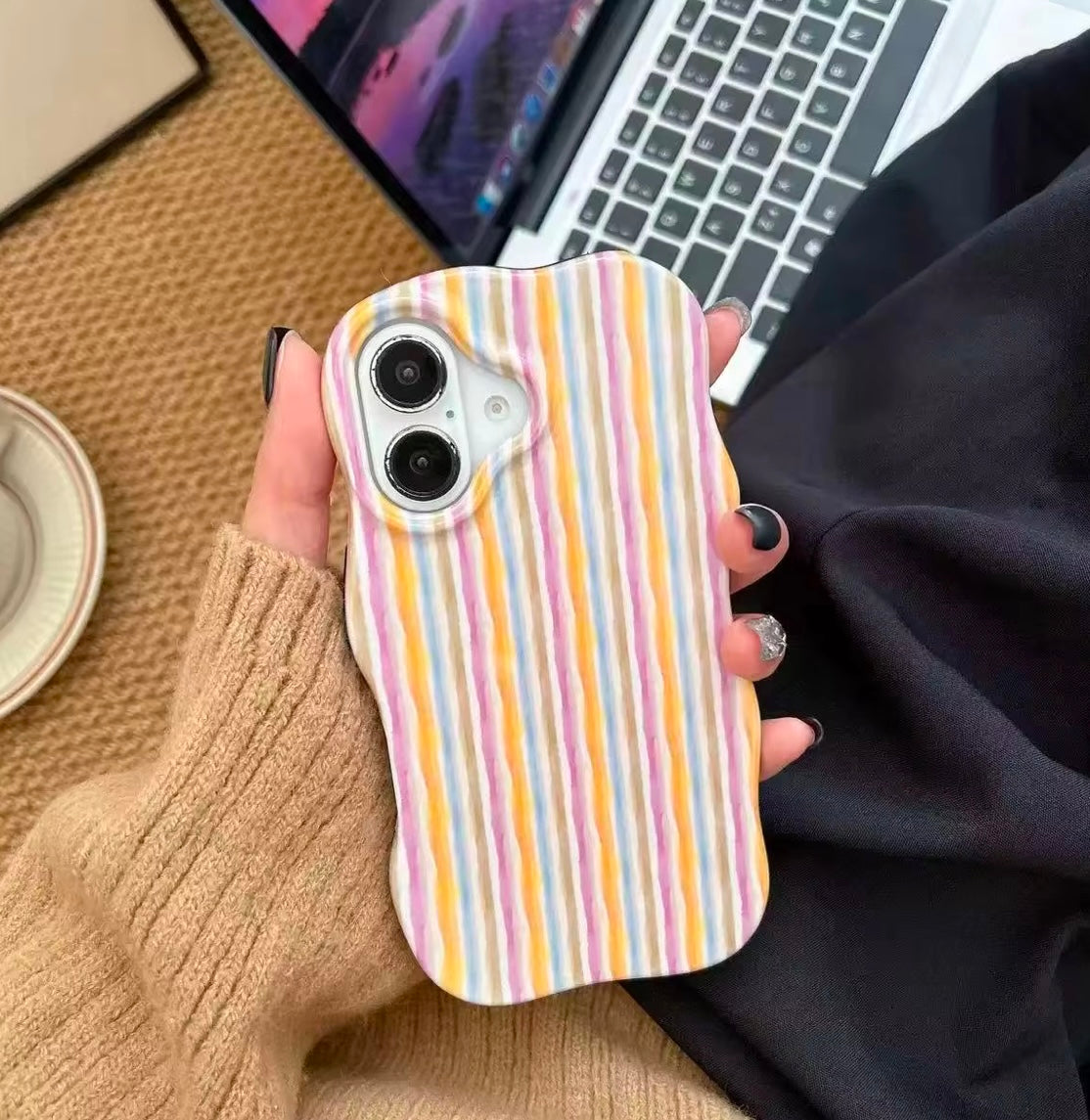 Wavy Bumper Stripes Glossy Silicone iPhone  Case