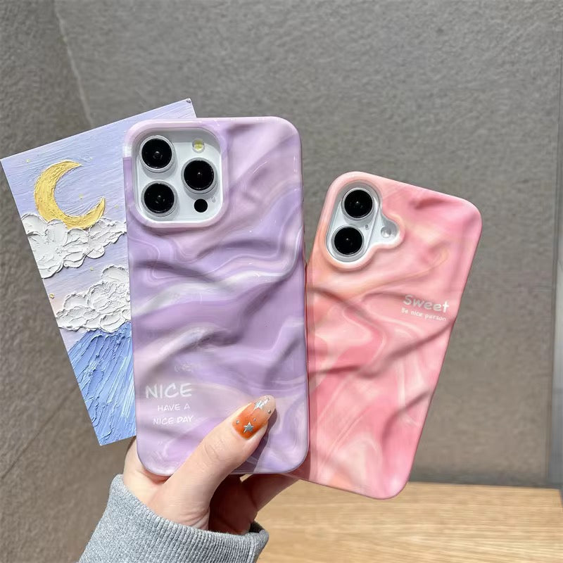 Purple Pink Smudge Textured iPhone Silicone Case